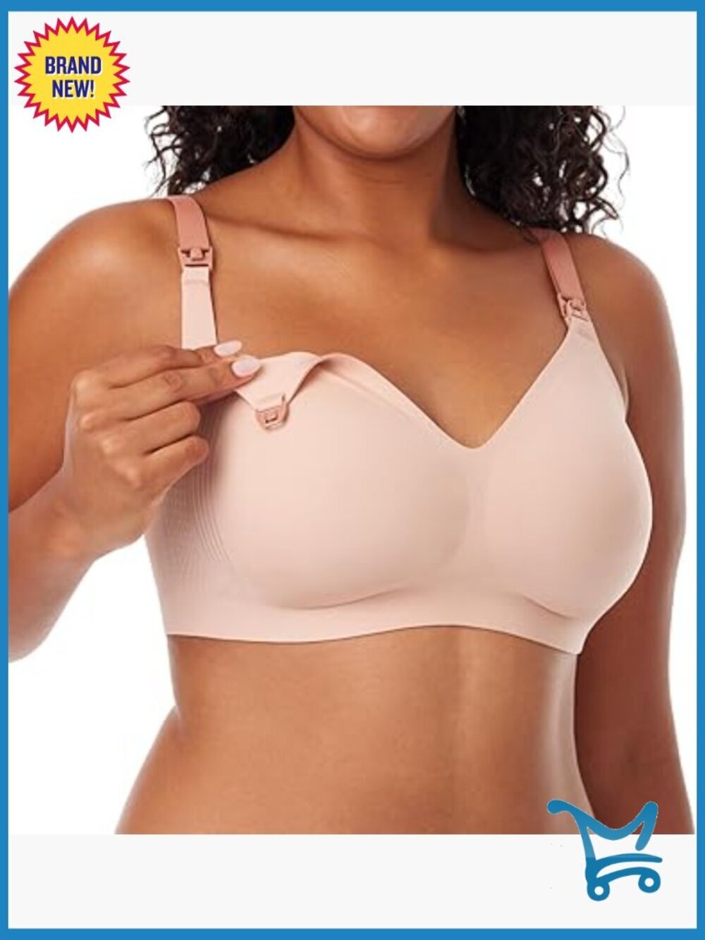 Nursing Bra, Wirefree Maternity Bra, Seamless Soft Support, Easy Nursing Clasp